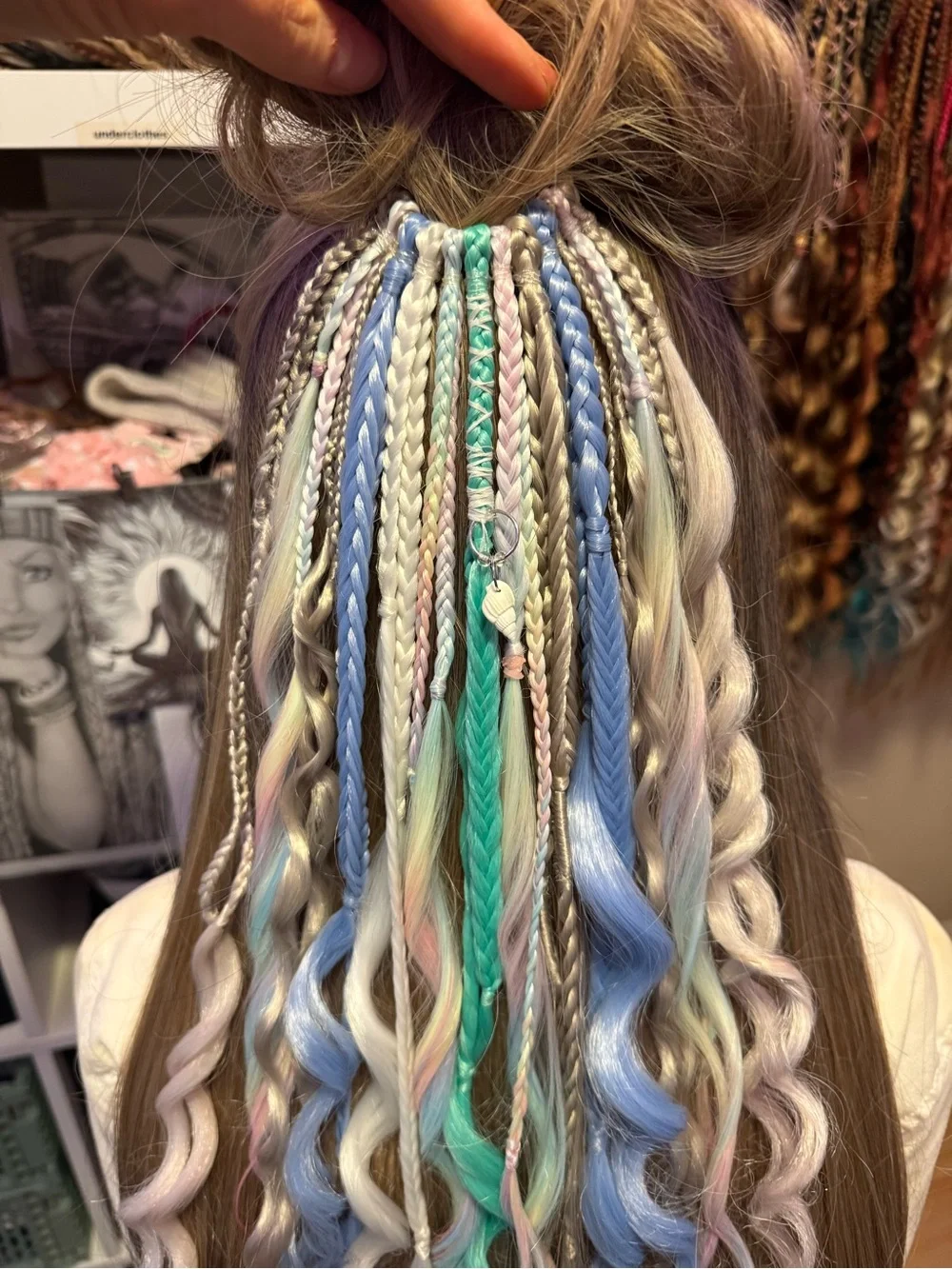Pastel Mermaid Hair Extensions - Multi Color